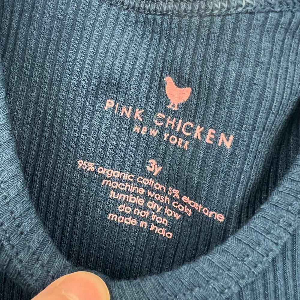 Pink Chicken Blue Ribbed Shirt - Picture 3 of 4